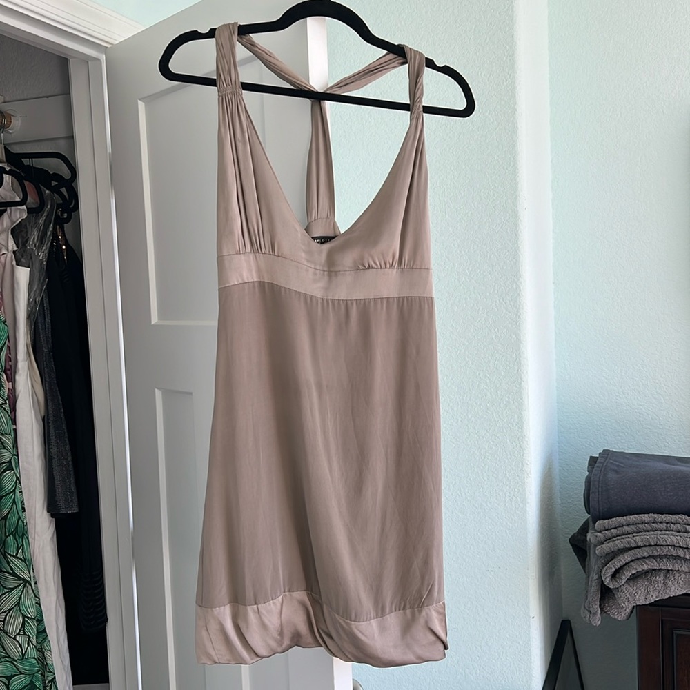 Charlotte Solnicki taupe dress